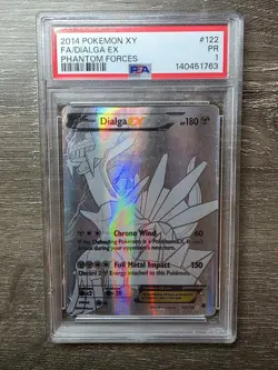 Pokemon 2014 XY Phantom Forces #122 Full Art Dialga EX PSA 1 - Image 1