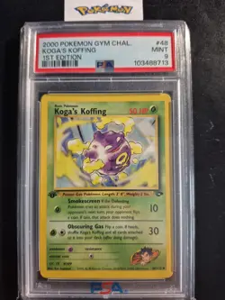 First Edition 2000 Pokemon Gym Challenge 48/132 Koga's Koffing PSA Mint 9 - Image 1