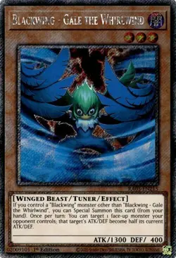 Yugioh! Blackwing - Gale the Whirlwind - RA03-EN215 - Platinum Secret Rare - 1st - Image 1