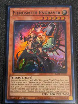 Fiendsmith Engraver RA04-EN049 Yu-Gi-Oh! QC Stampede Super Rare 1st Edition NM - Image 1