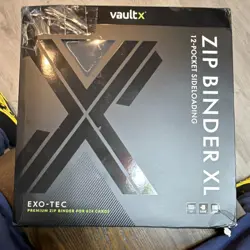 Vault X EXO-TEC 12-Pocket Sideloading Zip Binder Black Flexible Cover 624 Cards - Image 1
