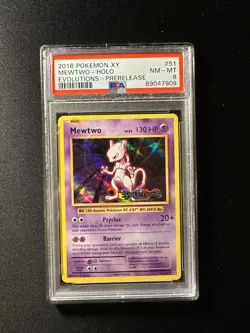 Mewtwo - 51/108 - Pre-Release Promo Evolutions PSA 8 NM-MT Pokemon Card - Image 1
