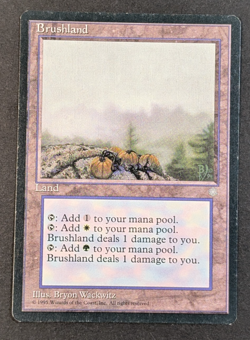 MTG Card - 1x Brushland - Ice Age - Played / HP - Vintage - Magic The Gathering - Image 1