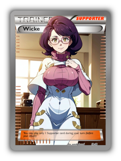 Wicke Trading Card - Sexy Adult Anime Waifu Custom Made Trainer | PARODY - Image 1