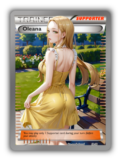 Oleana Trading Card - Sexy Adult Anime Waifu Custom Made Trainer | PARODY - Image 1