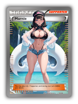 Marnie Trading Card - Sexy Adult Anime Waifu Custom Made Trainer | PARODY - Image 1