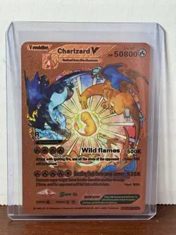 Pokemon Charizard V Evolution 50800HP Rose Gold Foil “Fan Art” Card SMP 26-43 V2 - Image 1