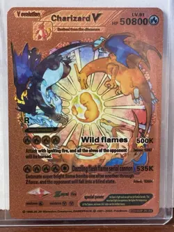 Pokemon Charizard V Evolution 50800HP Rose Gold Foil “Fan Art” Card SMP 26-43 V2 - Image 2
