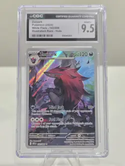 2025 POKEMON WHT EN-WHITE FLARE ILLUSTRATION RARE #143 ZOROARK CGC 9.5 - Image 1