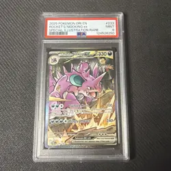 2025 POKEMON DRI EN-DESTINED RIVALS #233 TEAM ROCKET'S NIDOKING EX PSA 9 - Image 1