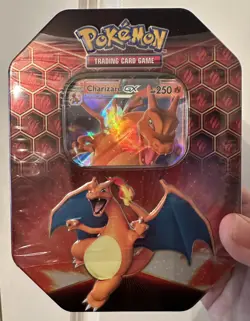 Pokemon TCG Hidden Fates Charizard Tin GX Factory Sealed SEE PICS - Image 1