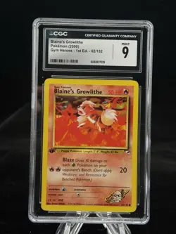 Blaine’s Growlithe #62 1st Edition Gym Heroes 2000 Pokemon CGC 9 🔥 - Image 1