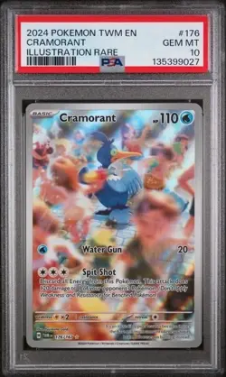CRAMORANT 176/167 PSA 10 2024 Illustration Rare Pokemon TWM Twilight Masquerade - Image 1