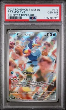 CRAMORANT 176/167 PSA 10 2024 Illustration Rare Pokemon TWM Twilight Masquerade - Image 3