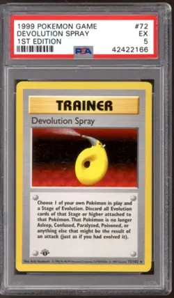 Pokemon Base Set 1st Edition Shadowless Devolution Spray 72/102 PSA 5 - Image 1