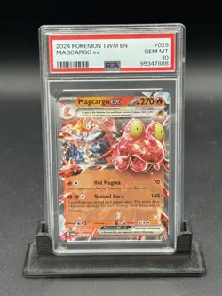 💎 2024 Pokemon TWM EN Magcargo ex PSA 10 GEM MT Ultra Rare 💎 - Image 1