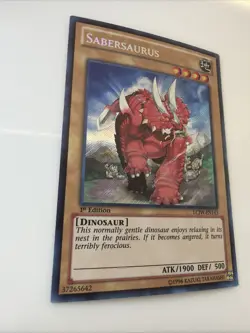 *** SABERSAURUS *** 1ST EDITION SECRET RARE LCJW-EN143 MINT/NM YUGIOH! - Image 4