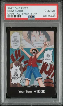 PSA 10 2022 One Piece EN OP01 MONKEY D LUFFY DON CARD Alternate Art GEM MINT - Image 1