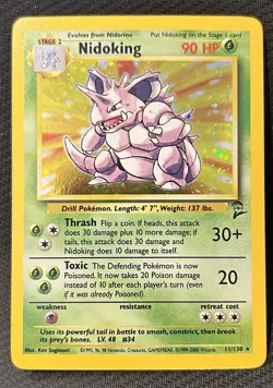 Pokemon TCG Nidoking Base Set 2 Holo Unlimited Holo Rare Card 11/130 - Image 1