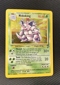 Pokemon TCG Nidoking Base Set 2 Holo Unlimited Holo Rare Card 11/130 - Image 3