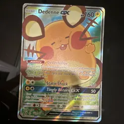 Pokemon Dedenne GX Ultra Rare Full Art Holo Card 195a/214 Unbroken Bonds - Image 1