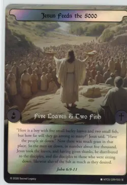 2025 Sacred Legacy: RARE - Jesus Feeds the 5000 - 39/100 1st Edition Card - Image 2