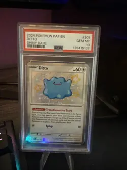Pokemon TCG Ditto 201/091 S&V: Paldean Fates Shiny Holo Rare Card PSA 10 - Image 1