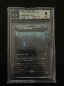MTG the Dead Marshes Surge Foil Borderless Card Lord of the Rings Graded 9.0 - Image 1