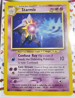 Pokemon TCG Starmie Neo Revelation Card 25/64 Unlimited Rare - Image 1