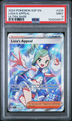 PSA 9 Pokemon Lisia's Appeal #234/191 English Surging Sparks Full Art 2024 Mint - Image 1