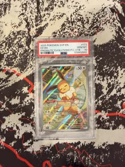 Pokemon Center Scarlet Violet Prismatic Evolutions #173 Eevee Promo Card PSA 10 - Image 1