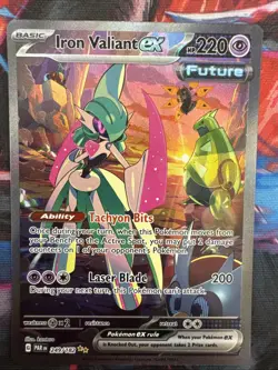 Pokemon Iron Valiant EX Special Illustration Rare Holo SV04 Paradox Rift 249/182 - Image 1