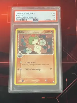 Pokemon TCG Ralts 61/101 EX Dragon Frontiers 2006 PSA 7 - Image 1