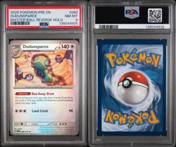 2025 POKEMON SV PRISMATIC EVOLUTIONS 080/131 DUDUNSPARCE MASTER BALL PSA 8 - Image 3