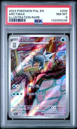2023 POKEMON PAL EN-PALDEA EVOLVED ILLUSTRATION RARE #209 ARCTIBAX PSA 8 - Image 1