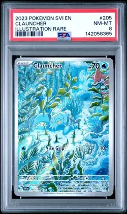 2023 POKEMON SVI EN-SCARLET & VIOLET #205 CLAUNCHER ILLUSTRATION RARE PSA 8 - Image 1