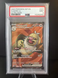 PSA 9 MINT Pokemon Surging Sparks Slaking EX Full Art Ultra Rare #227/191 - Image 1