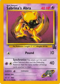 Sabrina's Abra - #19 WOTC Black Star Promo - Pokemon TCG - 2000 - Image 1