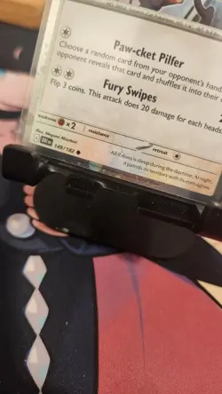 Pokemon TCG Team Rocket's Meowth 149/182 Destined Rivals Cosmos Holo Promo Swirl - Image 4