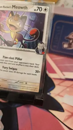 Pokemon TCG Team Rocket's Meowth 149/182 Destined Rivals Cosmos Holo Promo Swirl - Image 5