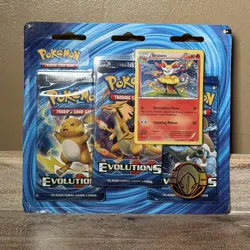 Pokemon TCG XY Evolutions 3 Booster Packs Blister Braixen Promo Coin Sealed - Image 1