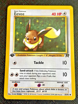Eevee First Edition Team Rocket 55/82 LP Pokemon TCG - Image 3