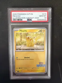 2025 Pokemon SVP Pikachu Illustration Contest 2024 #214 PSA 10 - Image 1