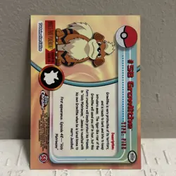 Growlithe 2000 Topps Chrome Pokemon T.V. Animation #58 MP-HP - Image 2