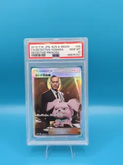 Pokemon TCG Lt. Yoshida 025/024 Smp2 Detective Pikachu Holo Full Art PSA 10 - Image 1