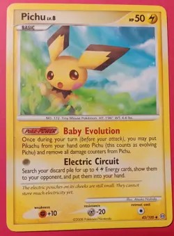Pokemon - Pichu 45/100 - DP Stormfront - Uncommon - Vintage 2008 - VLP - Image 1