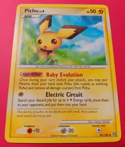 Pokemon - Pichu 45/100 - DP Stormfront - Uncommon - Vintage 2008 - VLP - Image 2