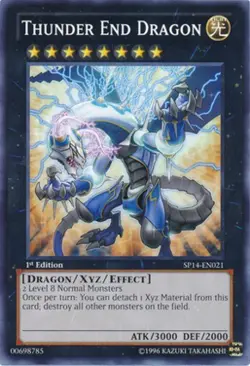 Yugioh! LP Thunder End Dragon - SP14-EN021 - Common - 1st Edition Lightly Played - Image 1