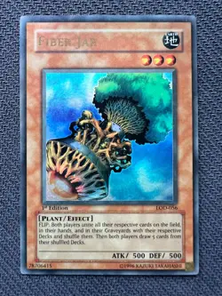Yugioh Fiber Jar 1st Edition Ultra Rare LOD-056 HP creased - Image 1
