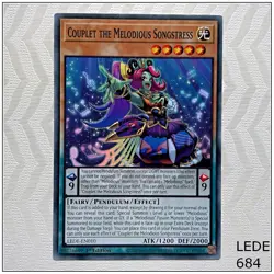 Couplet the Melodious Songstress - LEDE-EN010 - Common 1st Edition Yugioh - Image 1